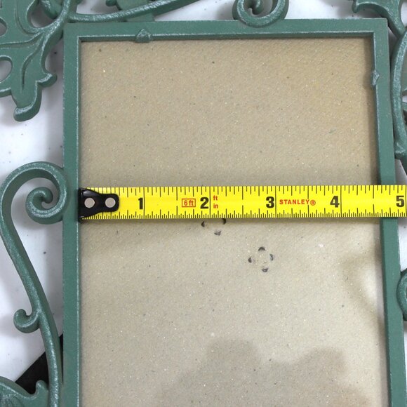 Vintage Elsa L Inc Metal Picture Photo Frame Sea Green Leaves Vines Flourishes - Picture 11 of 11